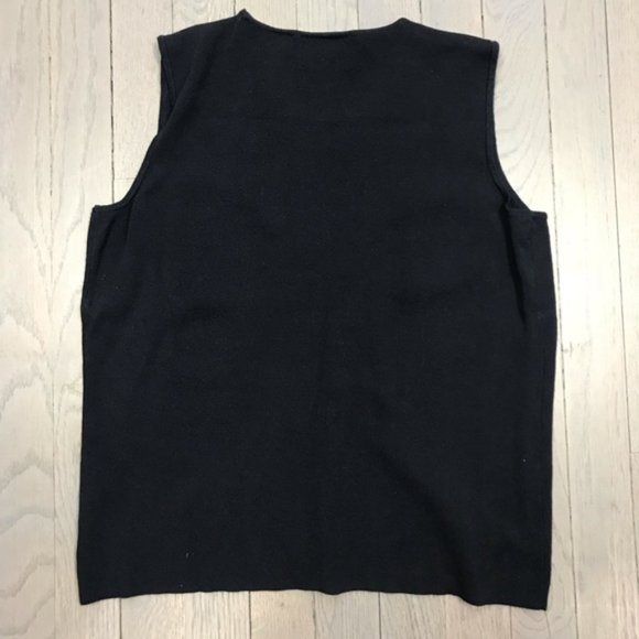 Vintage Liz Claiborne Sleeveless Navy Top Shirt - Picture 7 of 8